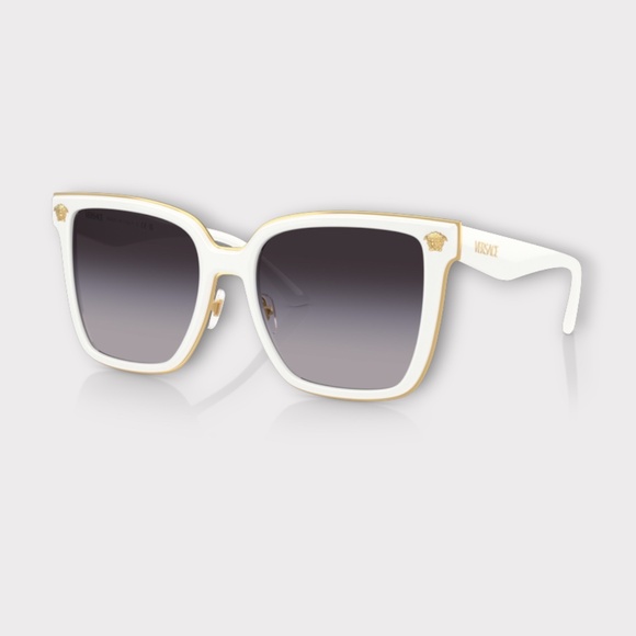 Versace VE2278D Butterfly Sunglasses in a White Frame & Dark Gradient Lens main image 6